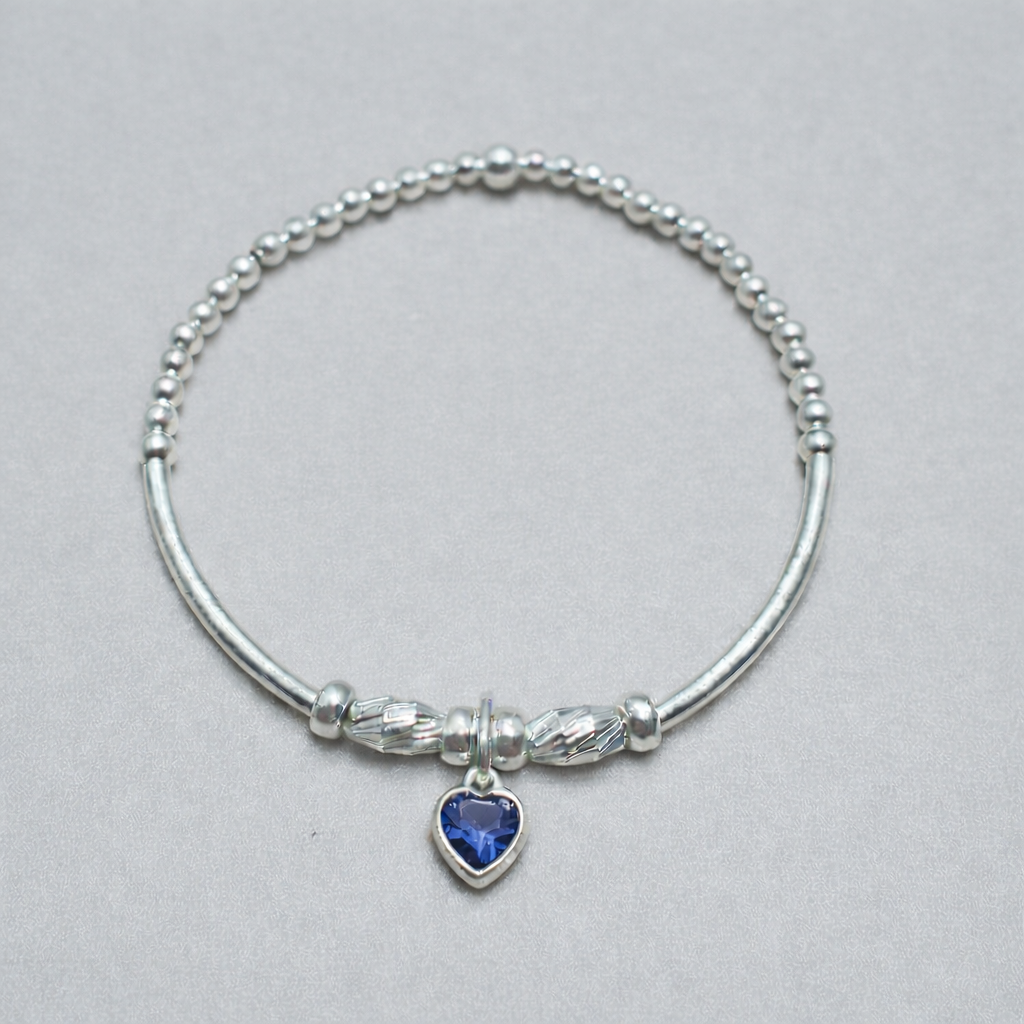 Swarovski Crystal Sapphire Charm Bracelet – September