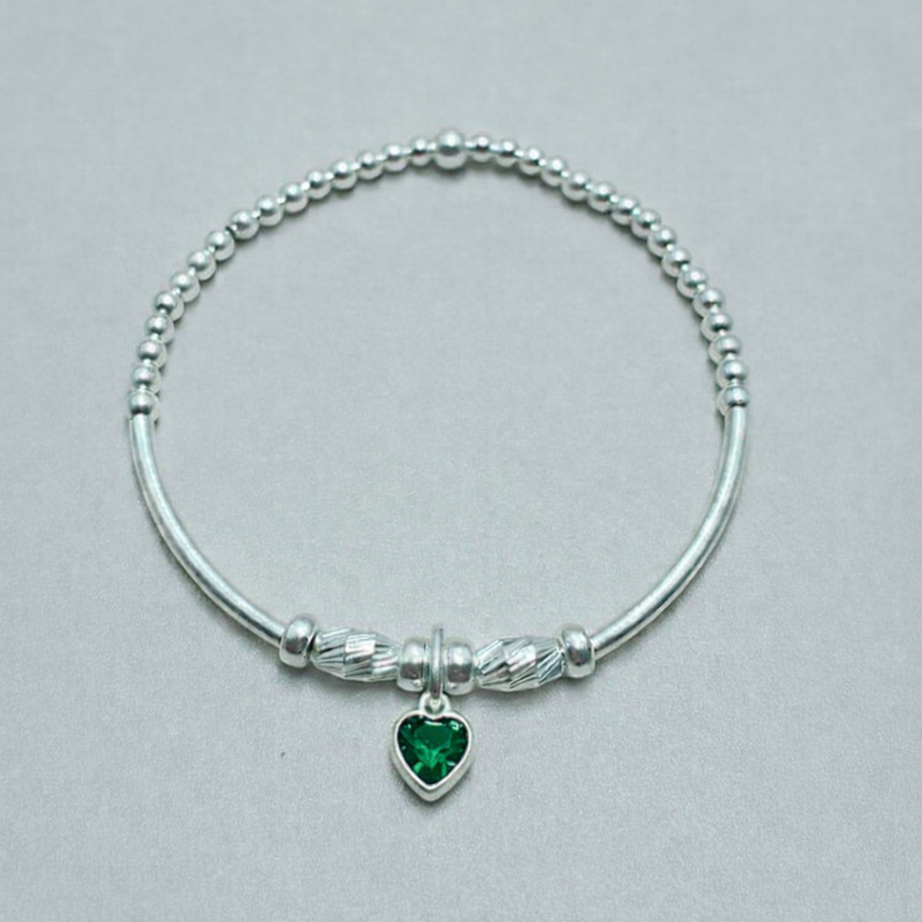 Swarovski Crystal Emerald Charm Bracelet – May