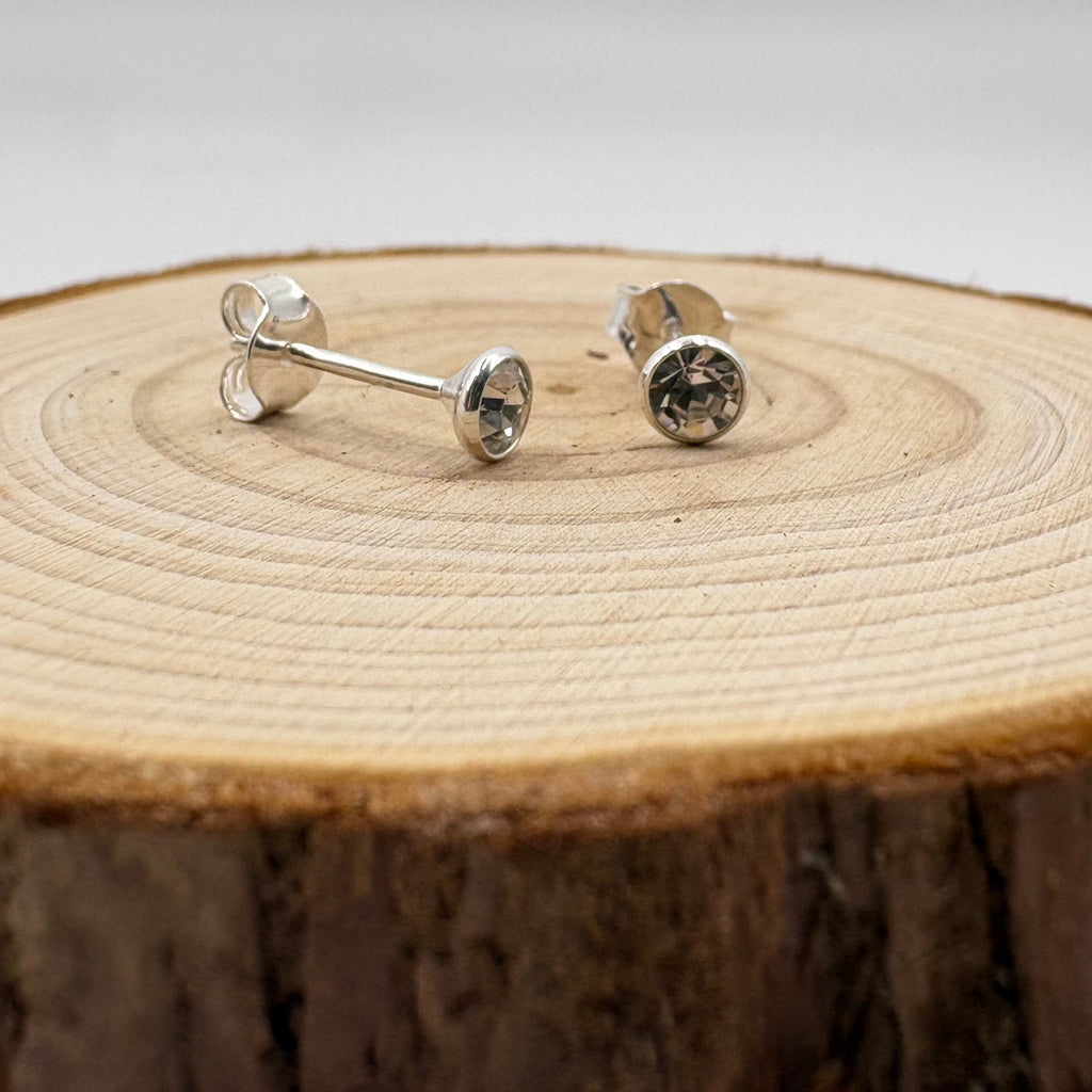 LYRA Crystal (April) Birthstone Swarovski® crystal Stud Earrings | 925 Sterling Silver