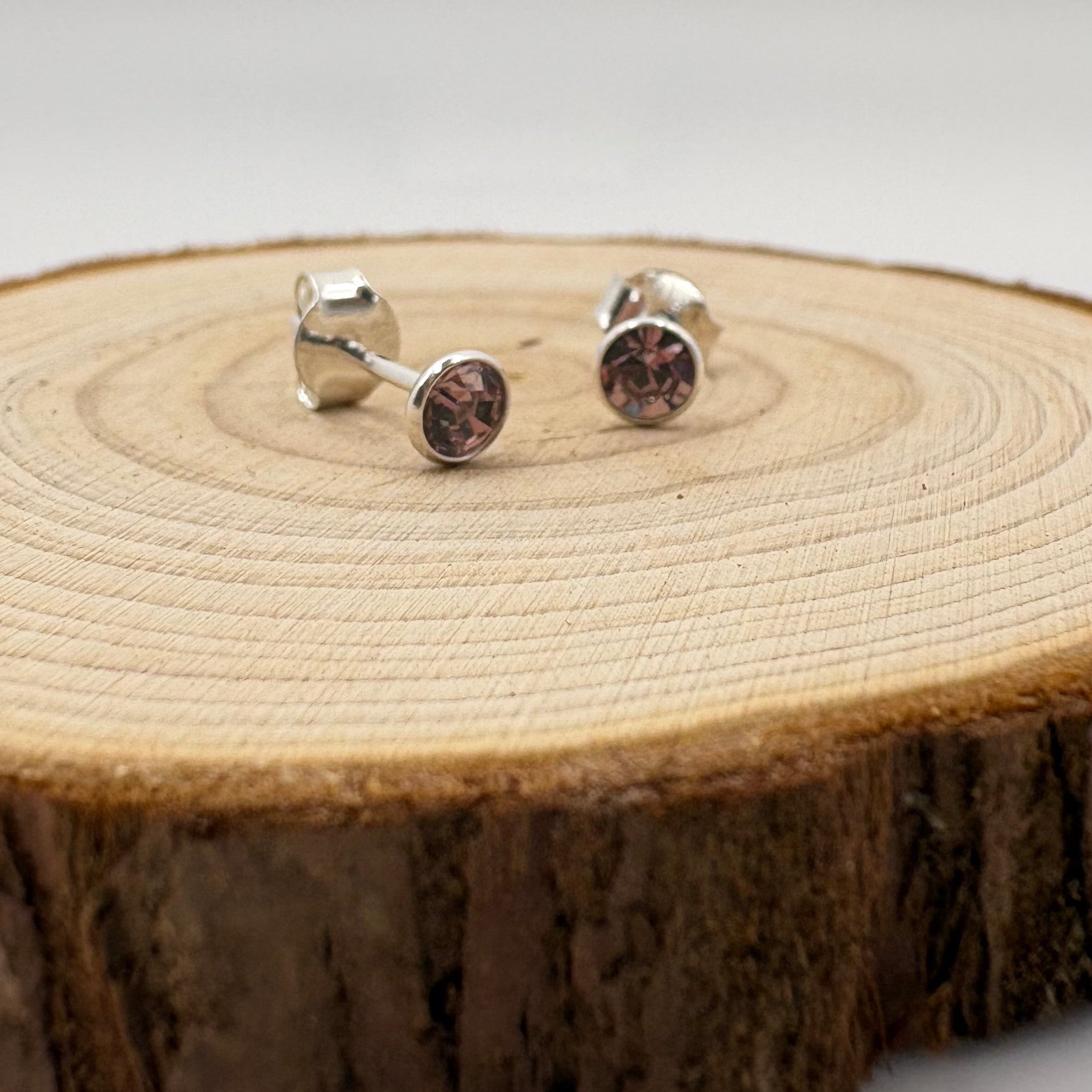 LYRA Alexandrite (June) Birthstone Swarovski® crystal Stud Earrings | 925 Sterling Silver