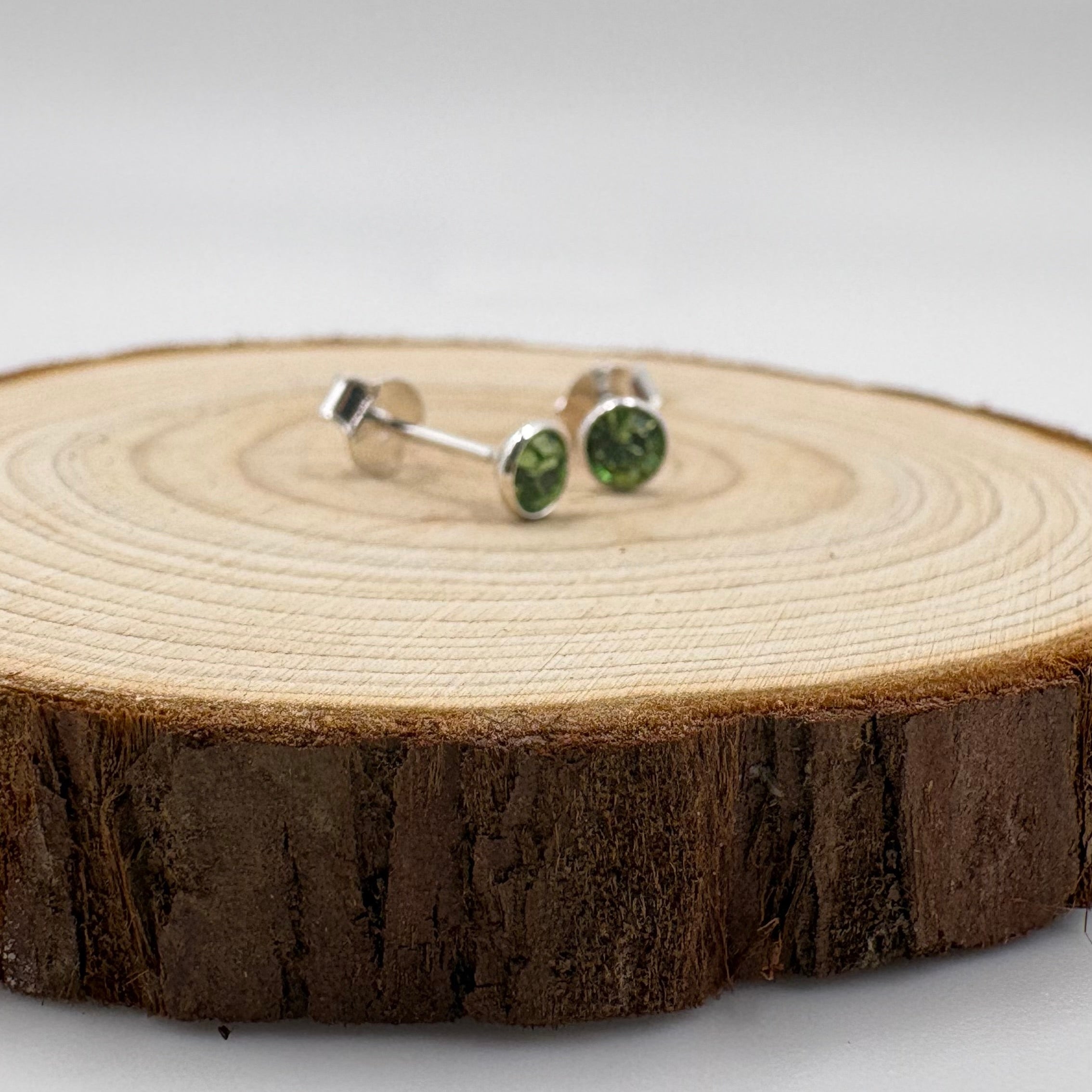 LYRA Peridot (August) Birthstone Swarovski® crystal Stud Earrings | 925 Sterling Silver