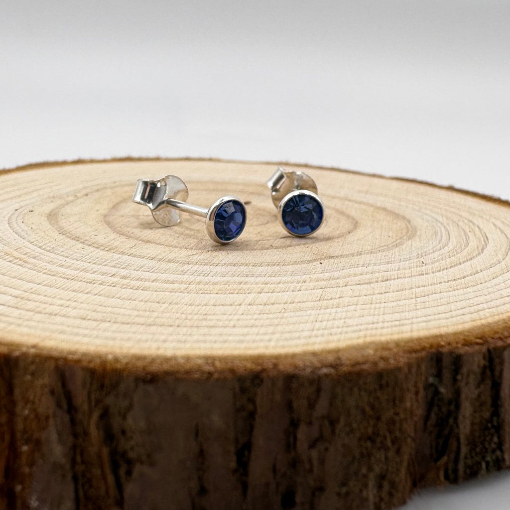 LYRA Sapphire (September) Birthstone Swarovski® crystal Stud Earrings | 925 Sterling Silver