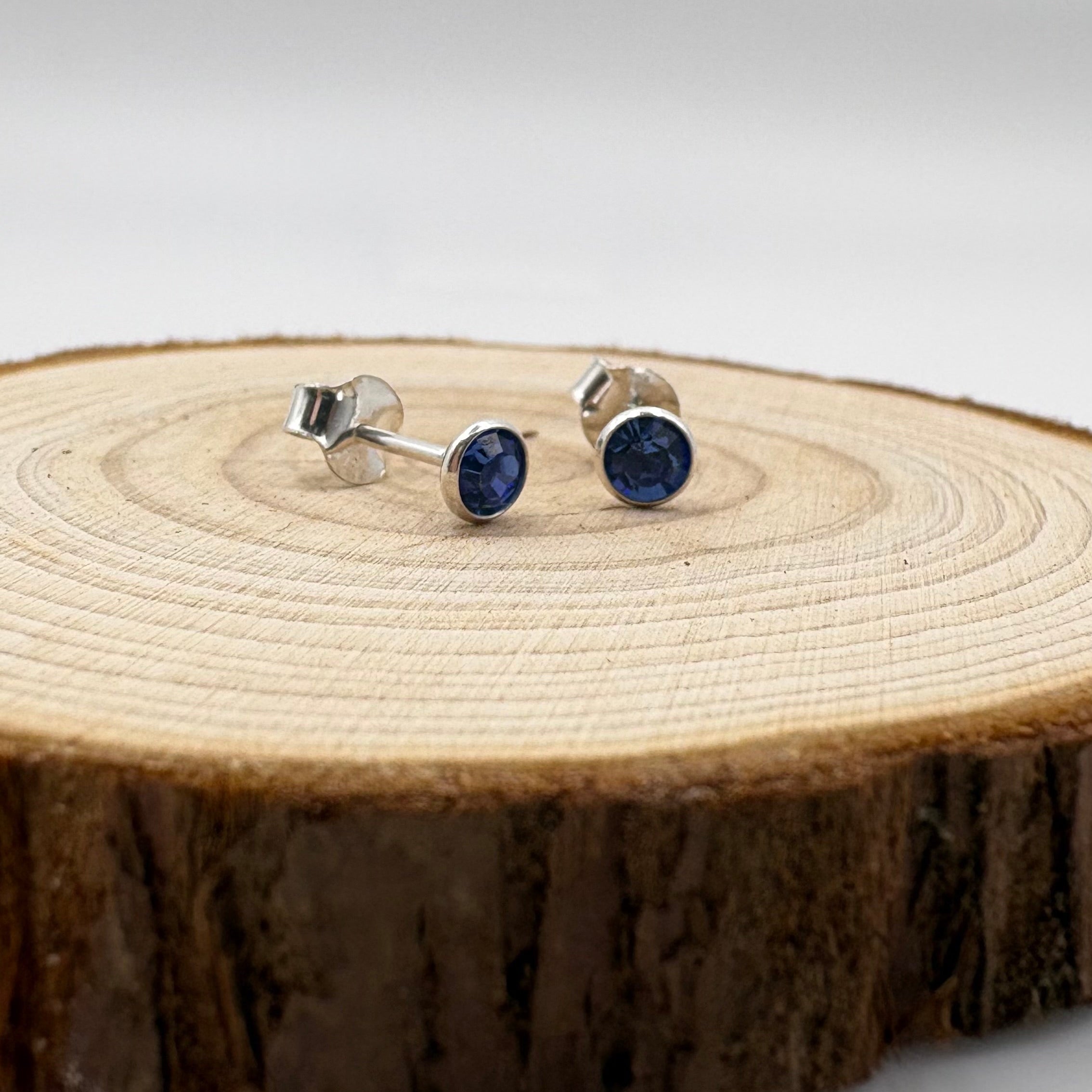 LYRA Sapphire (September) Birthstone Swarovski® crystal Stud Earrings | 925 Sterling Silver