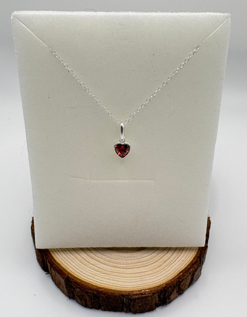 LYRA Garnet Birthstone Necklace with Swarovski Crystal Charm | 925 Sterling Silver