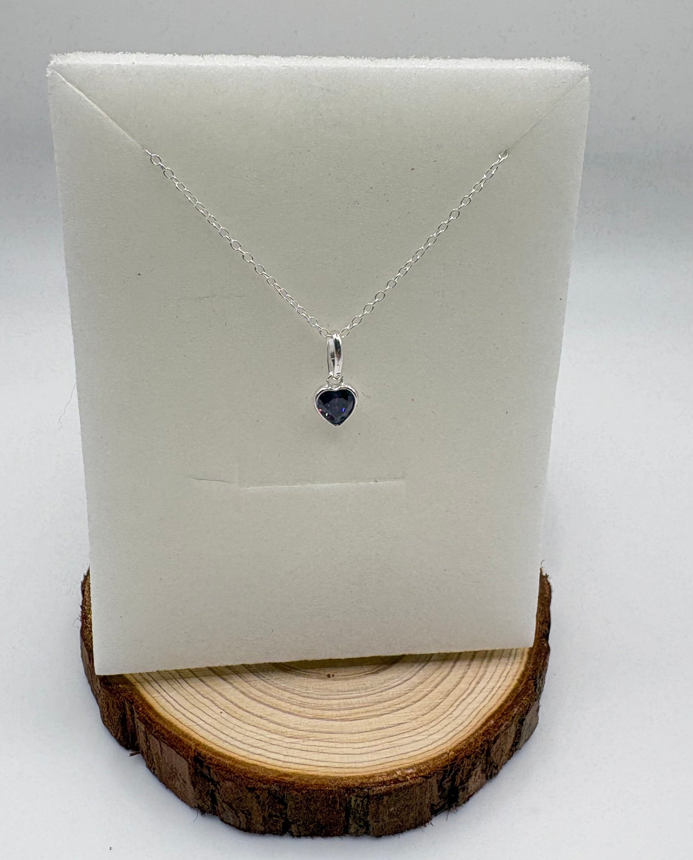 LYRA Amethyst Birthstone Necklace with Swarovski Crystal Charm | 925 Sterling Silver