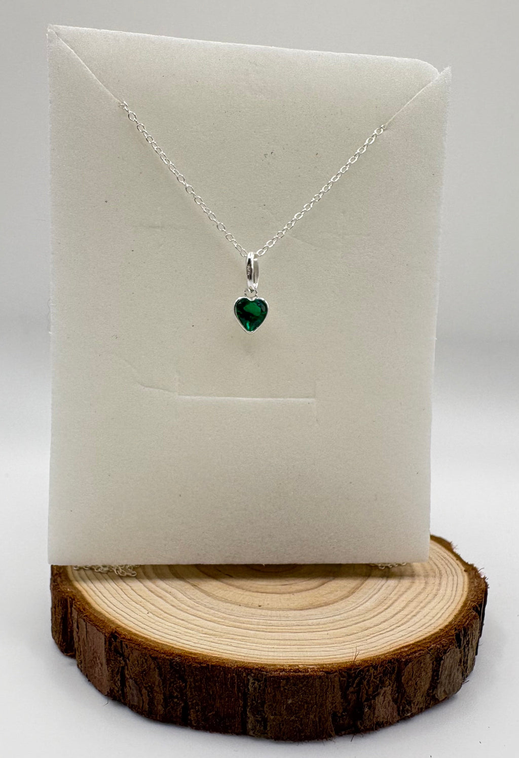 LYRA Emerald Birthstone Necklace with Swarovski Crystal Charm | 925 Sterling Silver