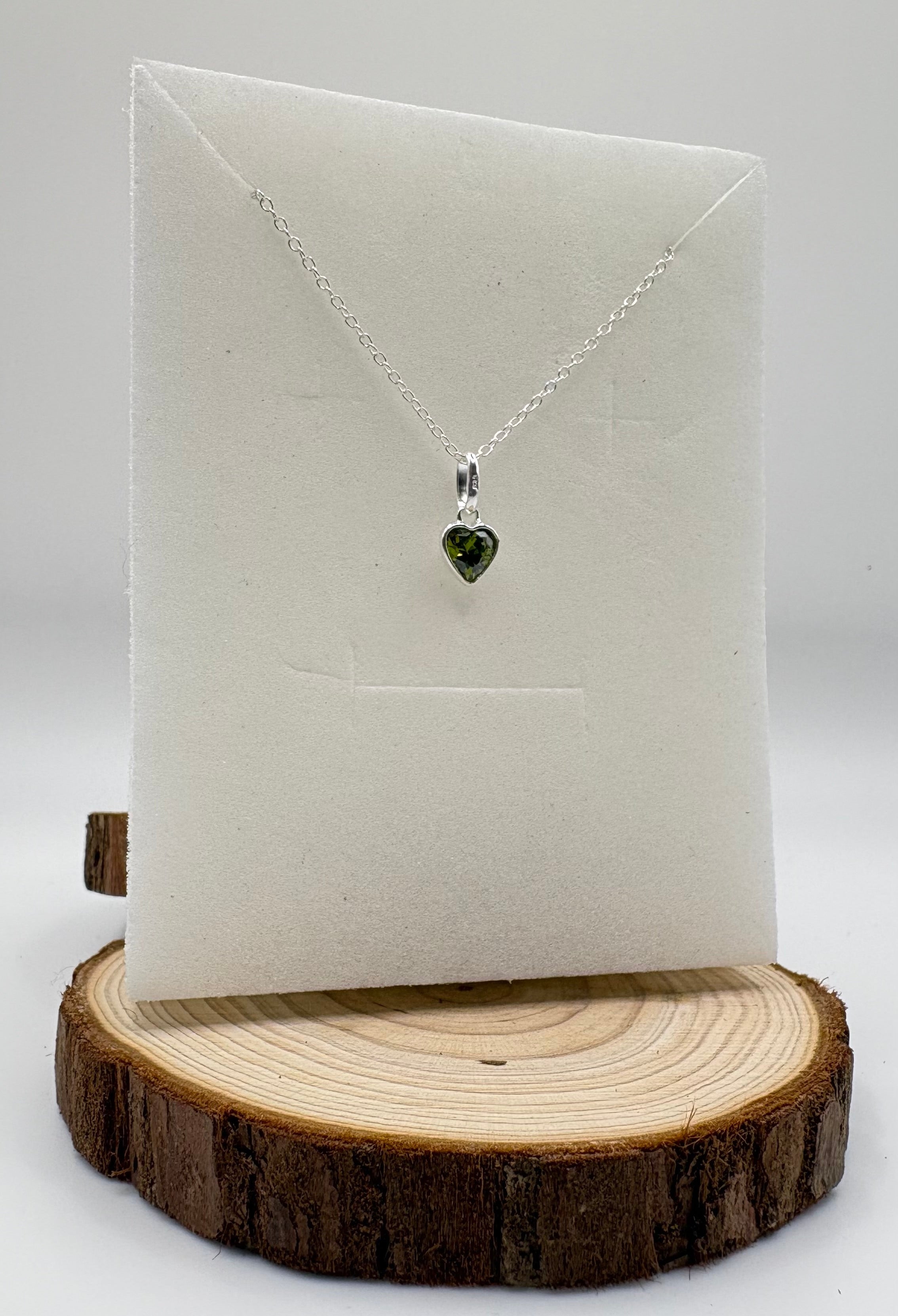 LYRA Peridot Birthstone Necklace with Swarovski Crystal Charm | 925 Sterling Silver