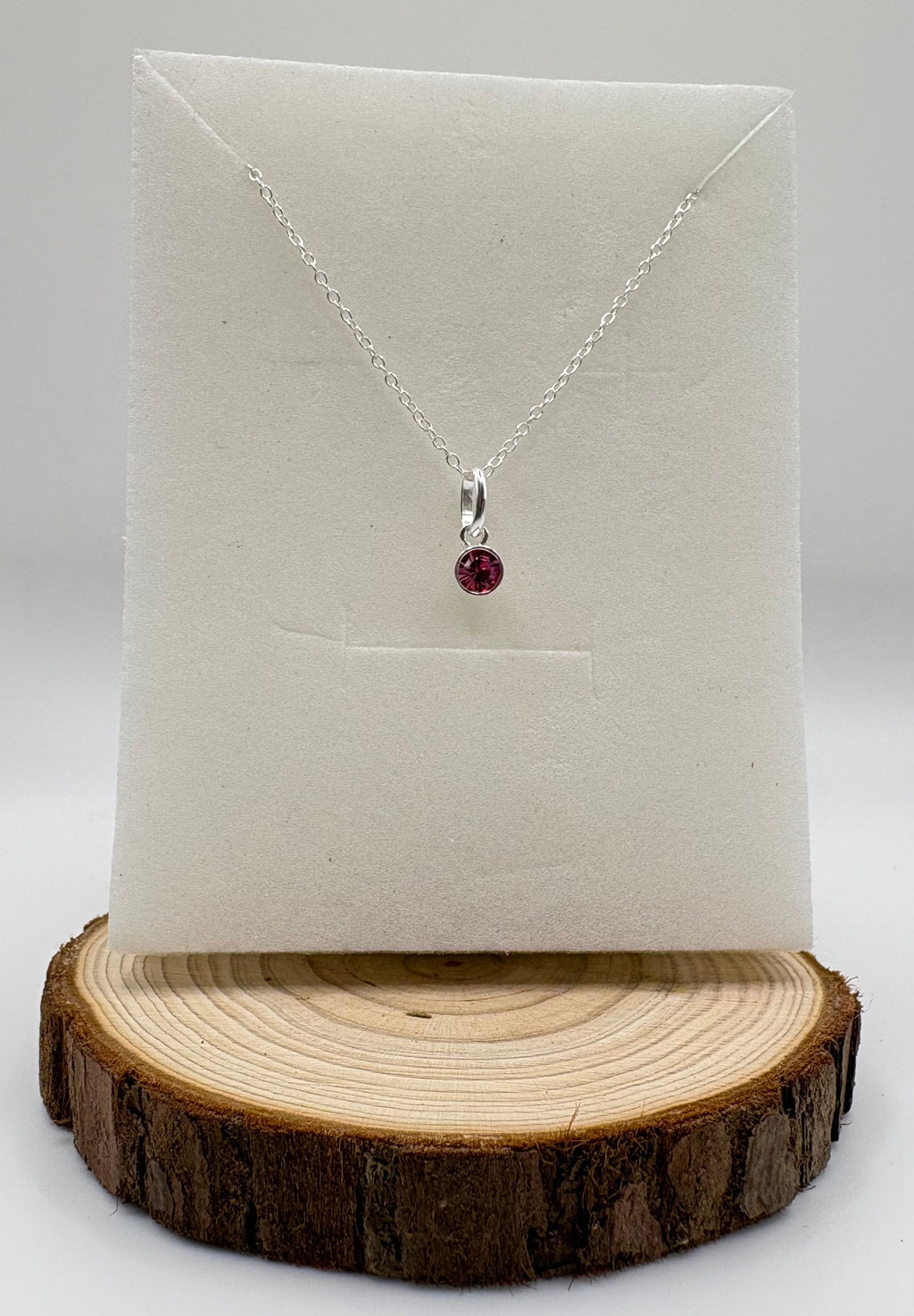 LYRA Tourmaline Birthstone Necklace with Swarovski Crystal Charm | 925 Sterling Silver