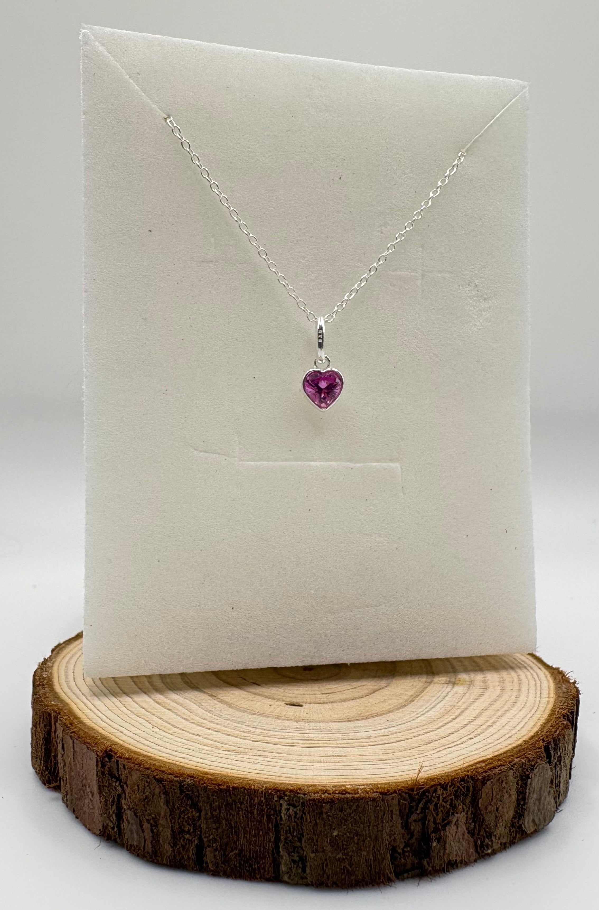 LYRA Tourmaline Birthstone Necklace with Swarovski Crystal Charm | 925 Sterling Silver