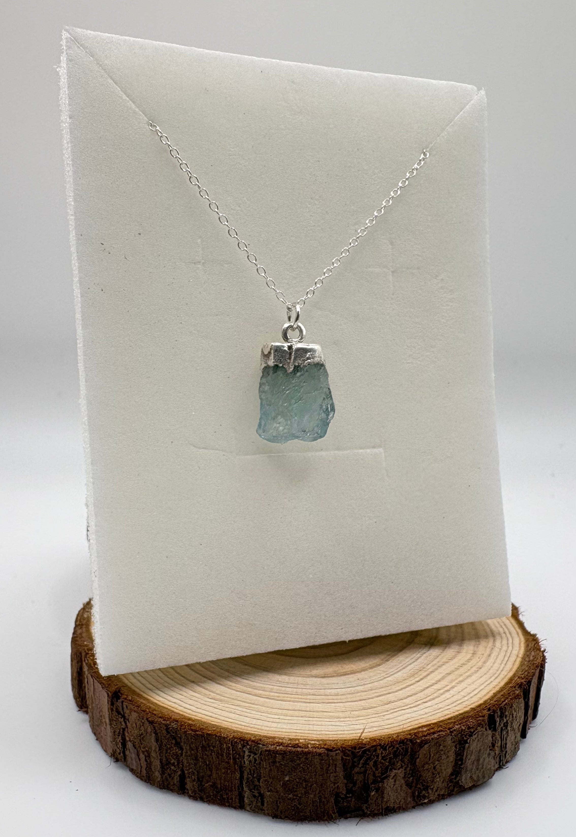 WILLOW Aquamarine Pendant Necklace | 925 Sterling Silver Chain