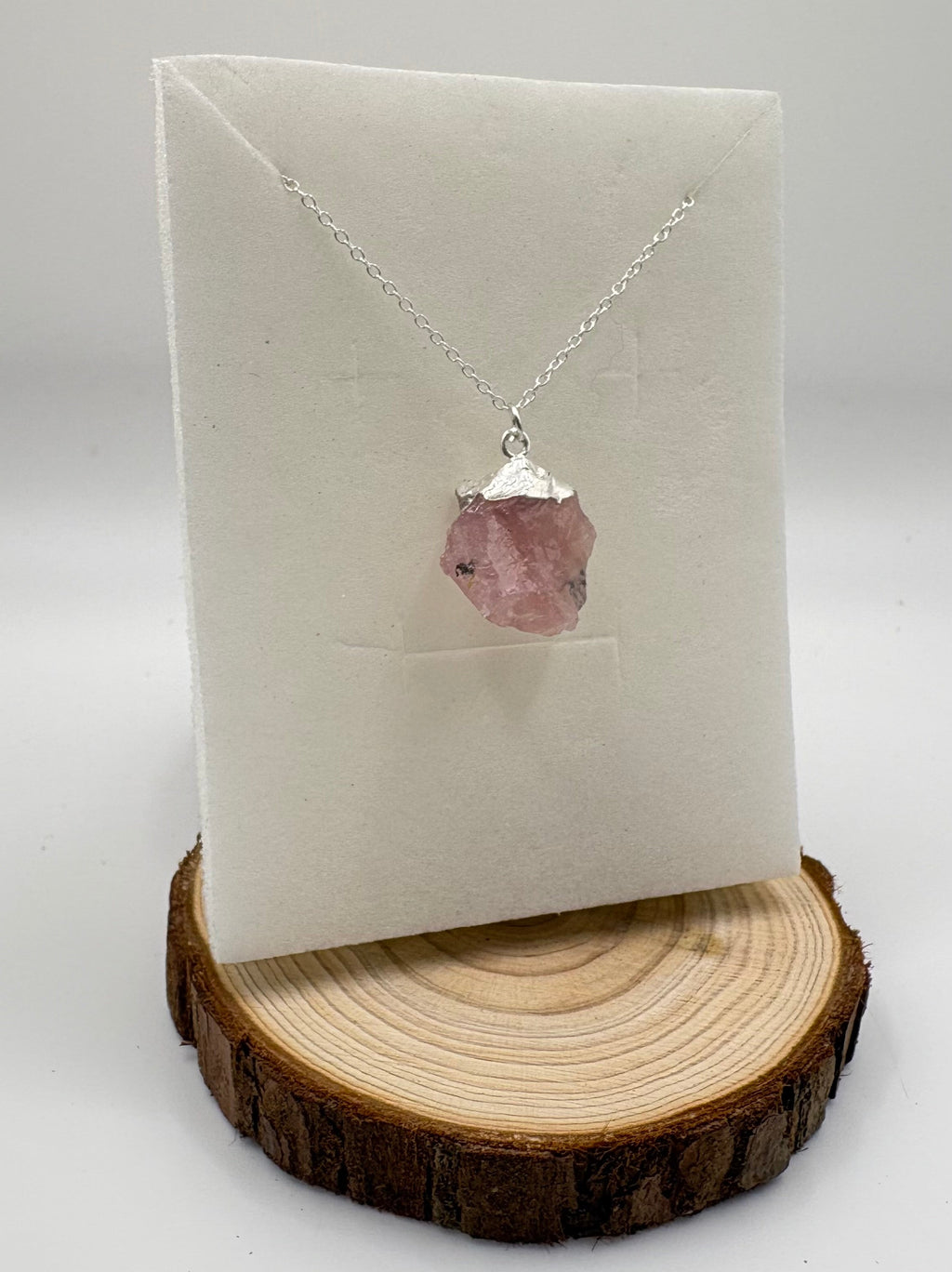 WILLOW Rose Quartz Pendant Necklace | 925 Sterling Silver Chain