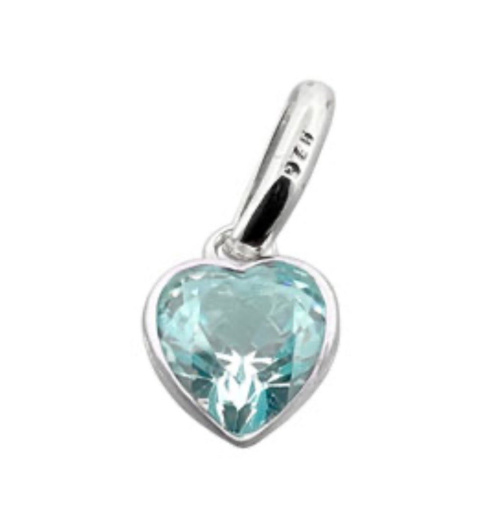 Heart Swarovski Crystal Birthstone Charm 925 Sterling Silver Bar Beaded Bracelet