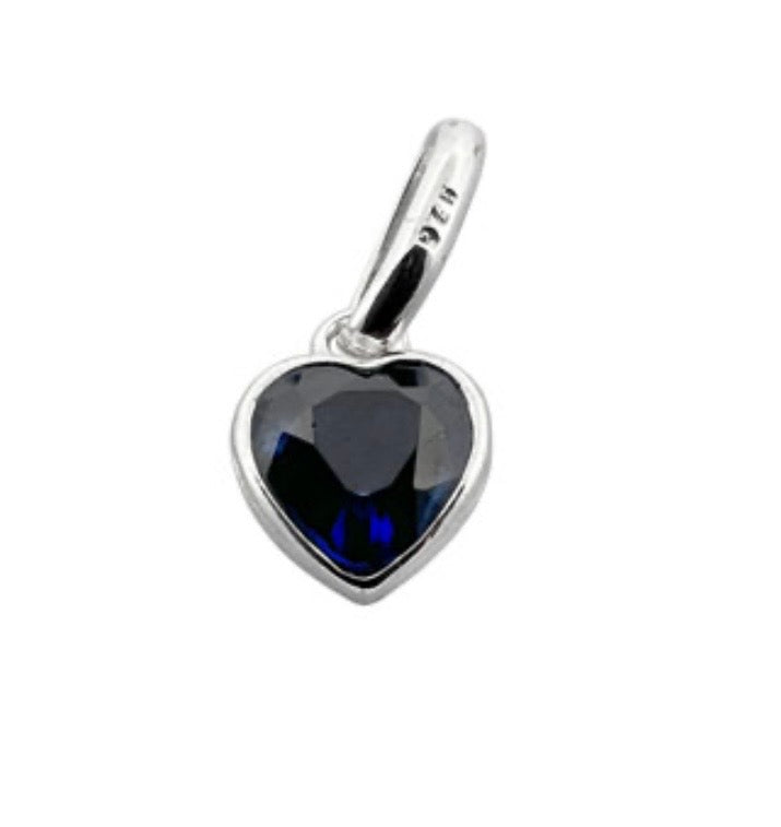 Heart Swarovski Crystal Birthstone Charm 925 Sterling Silver Bar Beaded Bracelet