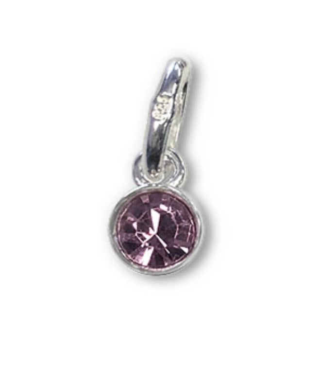 Round Swarovski Crystal Birthstone Charm 925 Sterling Silver Bar Beaded Bracelet