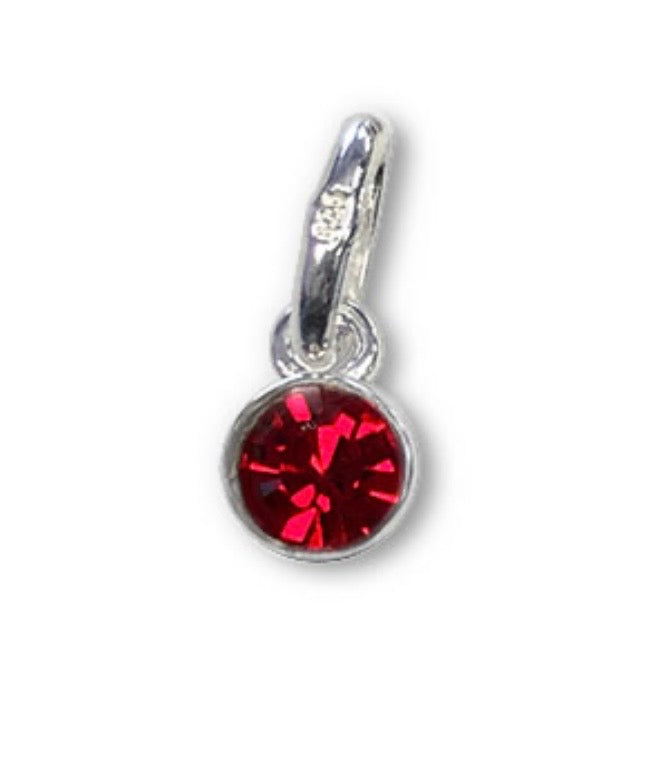 Round Swarovski Crystal Birthstone Charm 925 Sterling Silver Bar Beaded Bracelet