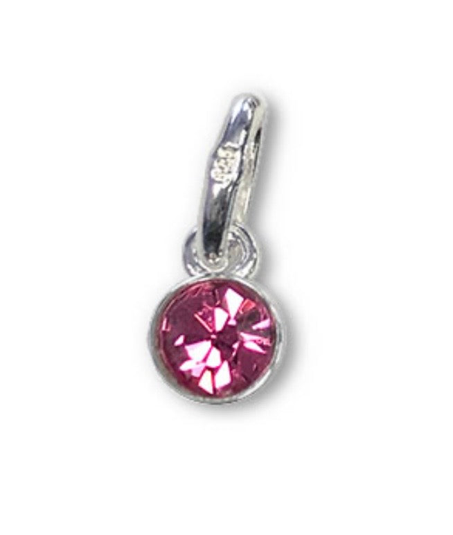 Round Swarovski Crystal Birthstone Charm 925 Sterling Silver Bar Beaded Bracelet