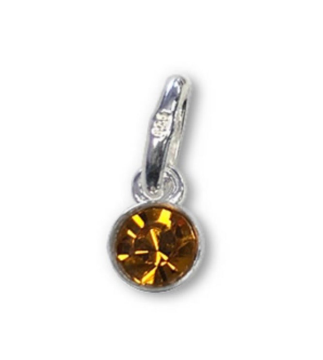 Swarovski® Crystal Topaz Charm Necklace - November Birthstone