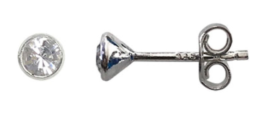 Birthstone 925 Sterling Silver Stud Earrings with Swarovski crystals