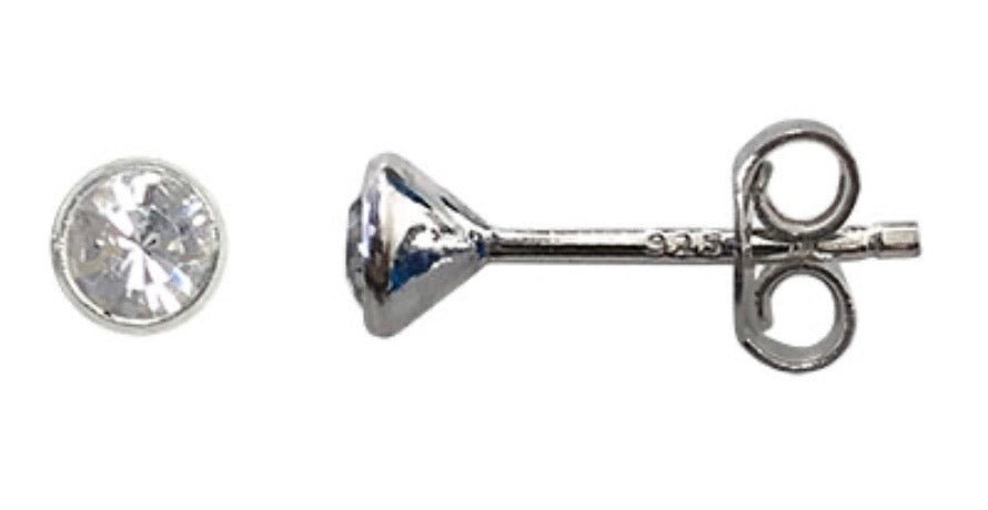Swarovski® crystal April Birthstone Crystal Stud Earrings – 925 Sterling Silver