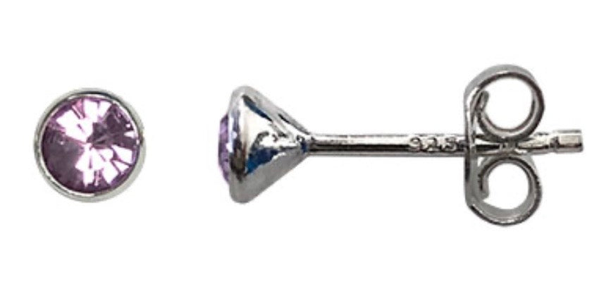 Swarovski® crystal June Birthstone Alexandrite Stud Earrings – 925 Sterling Silver