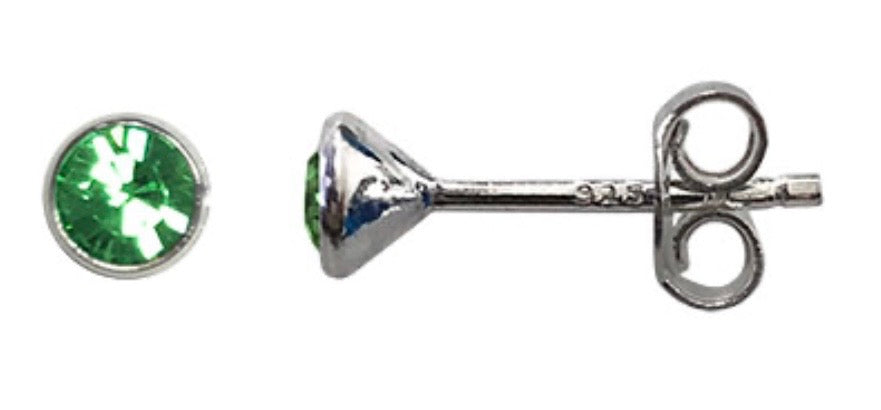 Swarovski® crystal August Birthstone Peridot Stud Earrings – 925 Sterling Silver