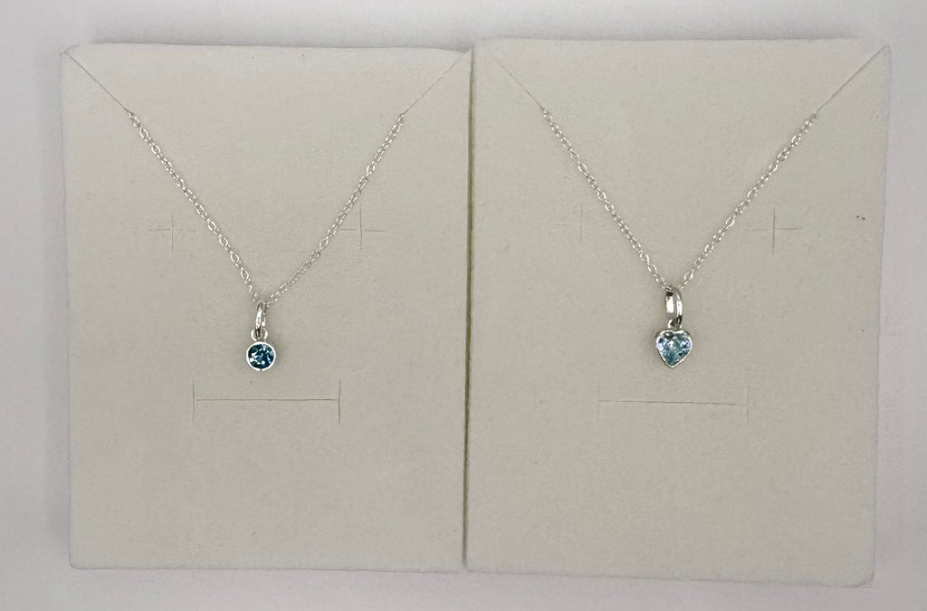 Swarovski® Crystal Aquamarine Charm Necklace - March Birthstone