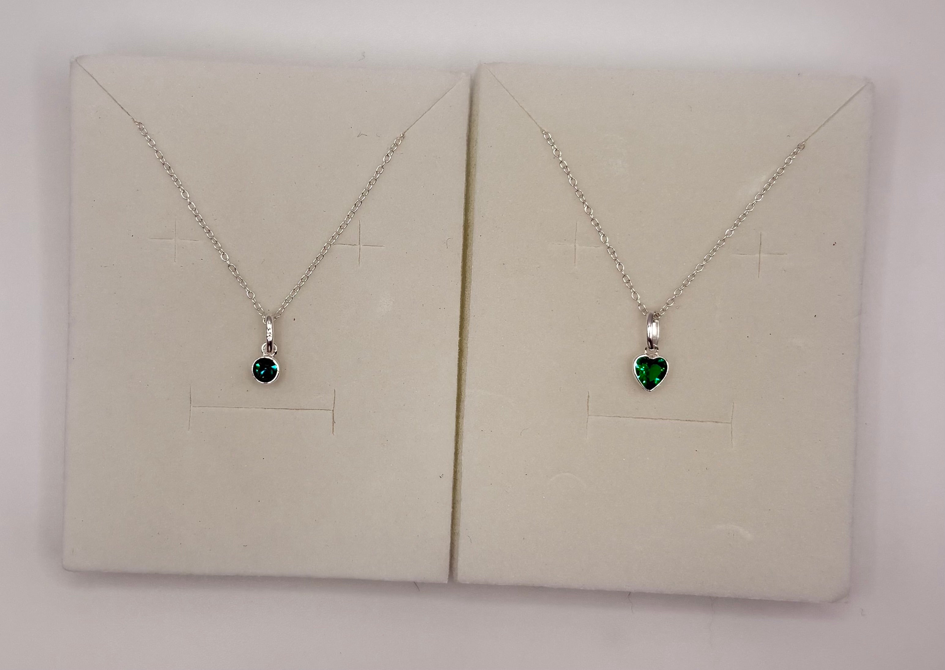 Swarovski® Crystal Emerald Charm Necklace - May Birthstone