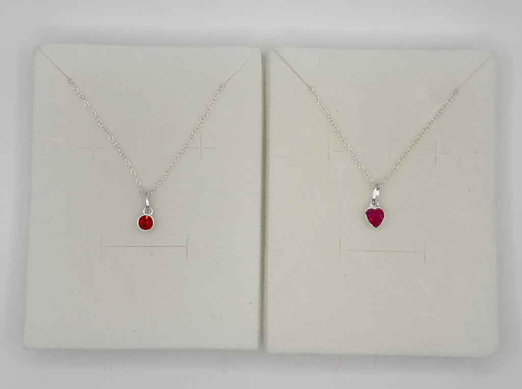 Swarovski® Crystal Ruby Charm Necklace - July Birthstone