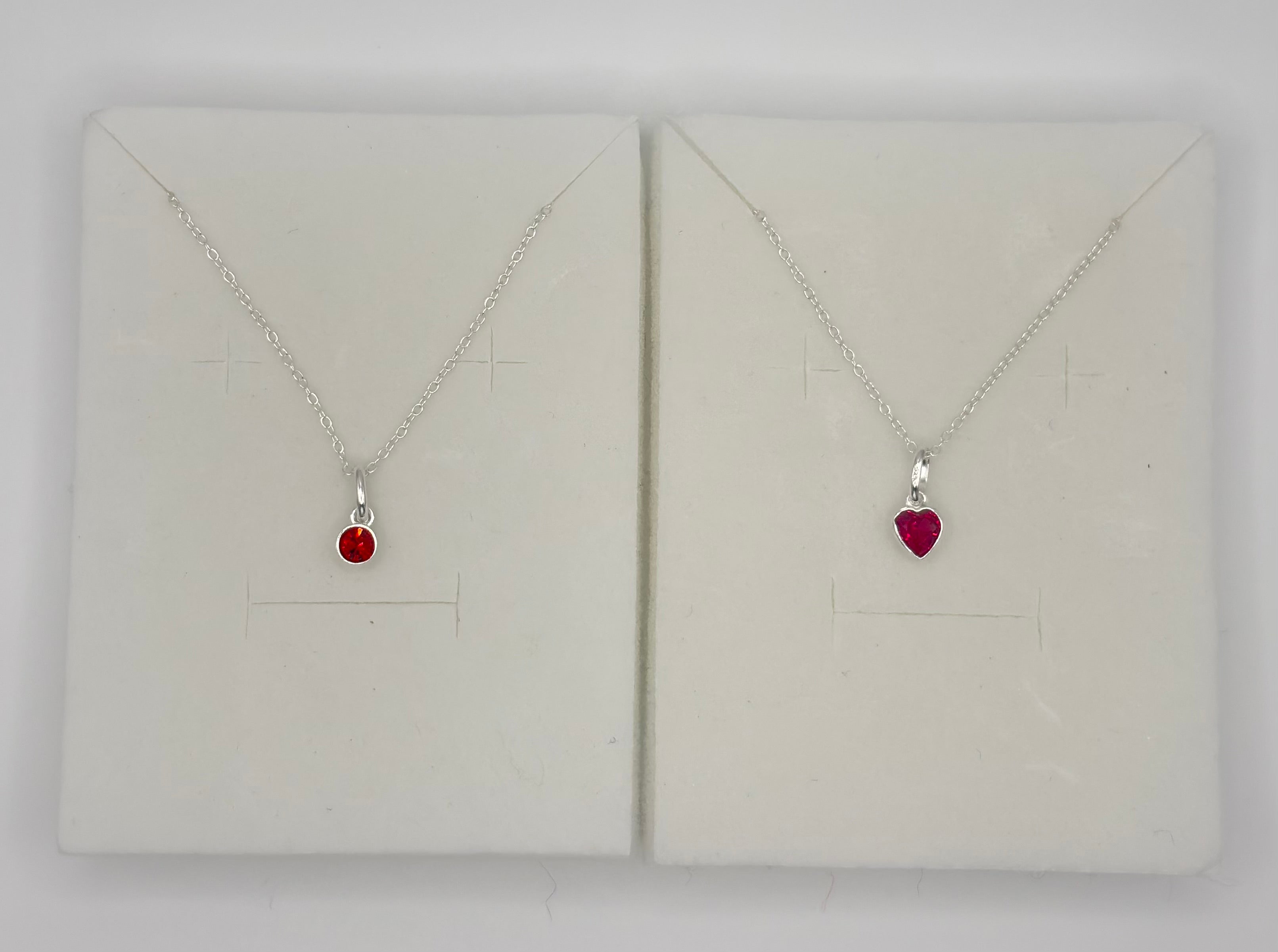 Swarovski® Crystal Ruby Charm Necklace - July Birthstone