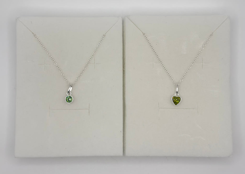Swarovski® Crystal Peridot Charm Necklace - August Birthstone
