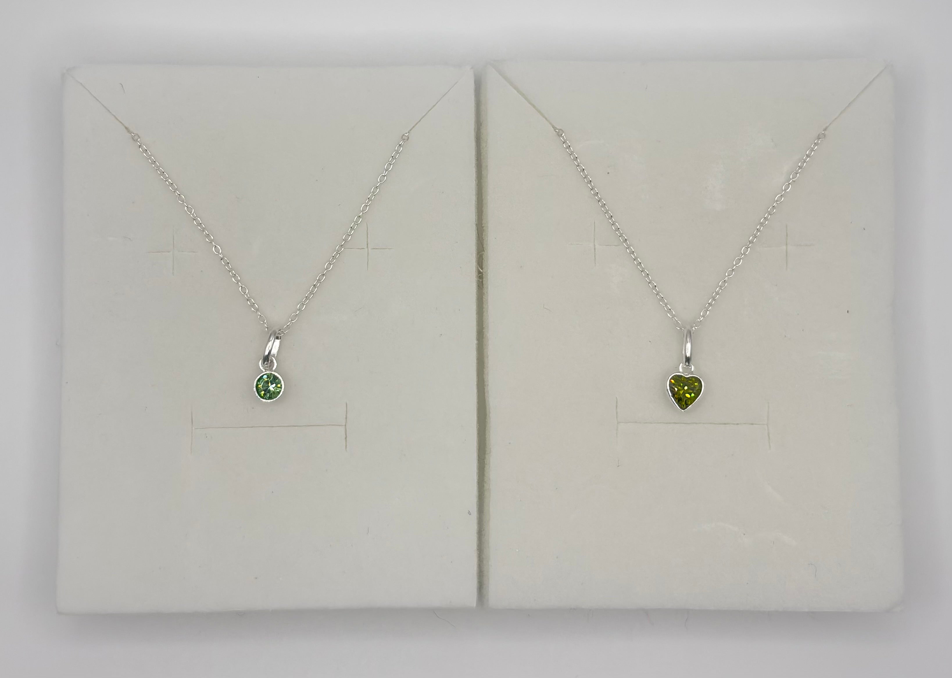 Swarovski® Crystal Peridot Charm Necklace - August Birthstone