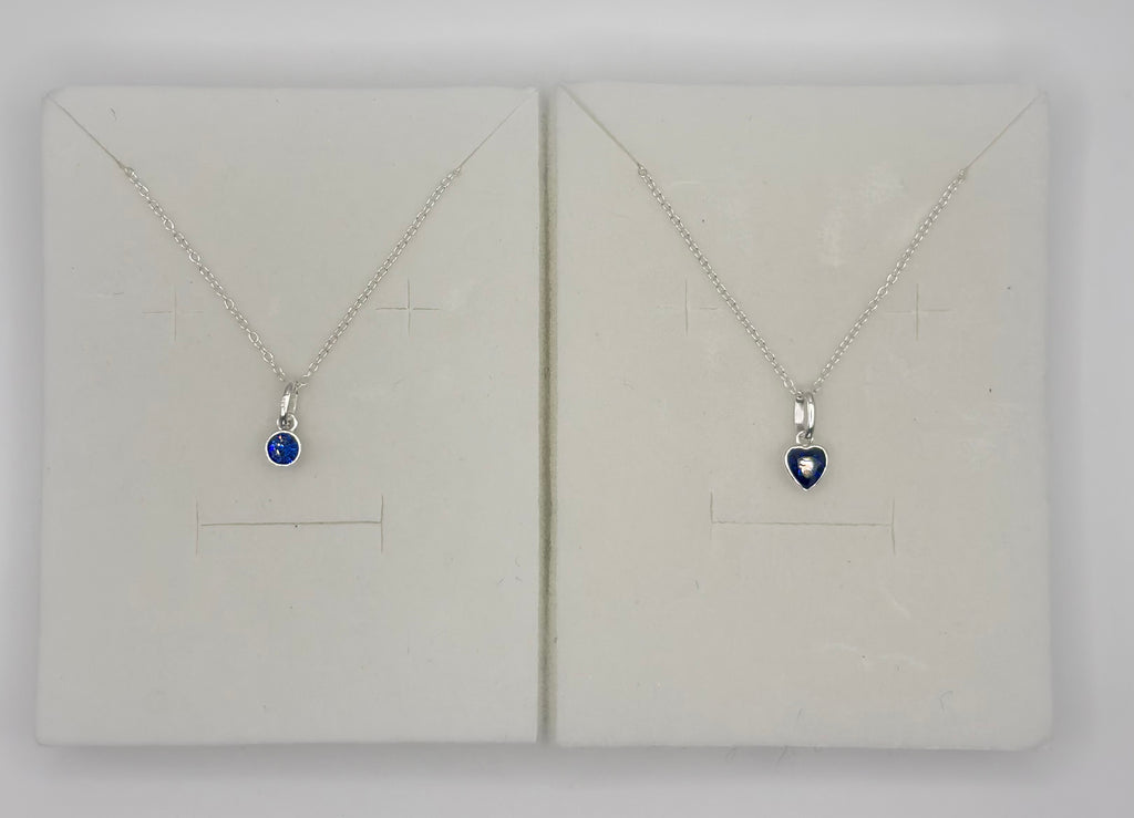 Swarovski® Crystal Sapphire Charm Necklace - September Birthstone