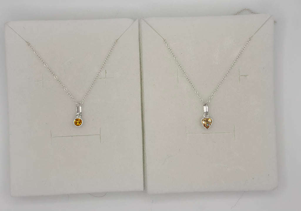 Swarovski® Crystal Topaz Charm Necklace - November Birthstone