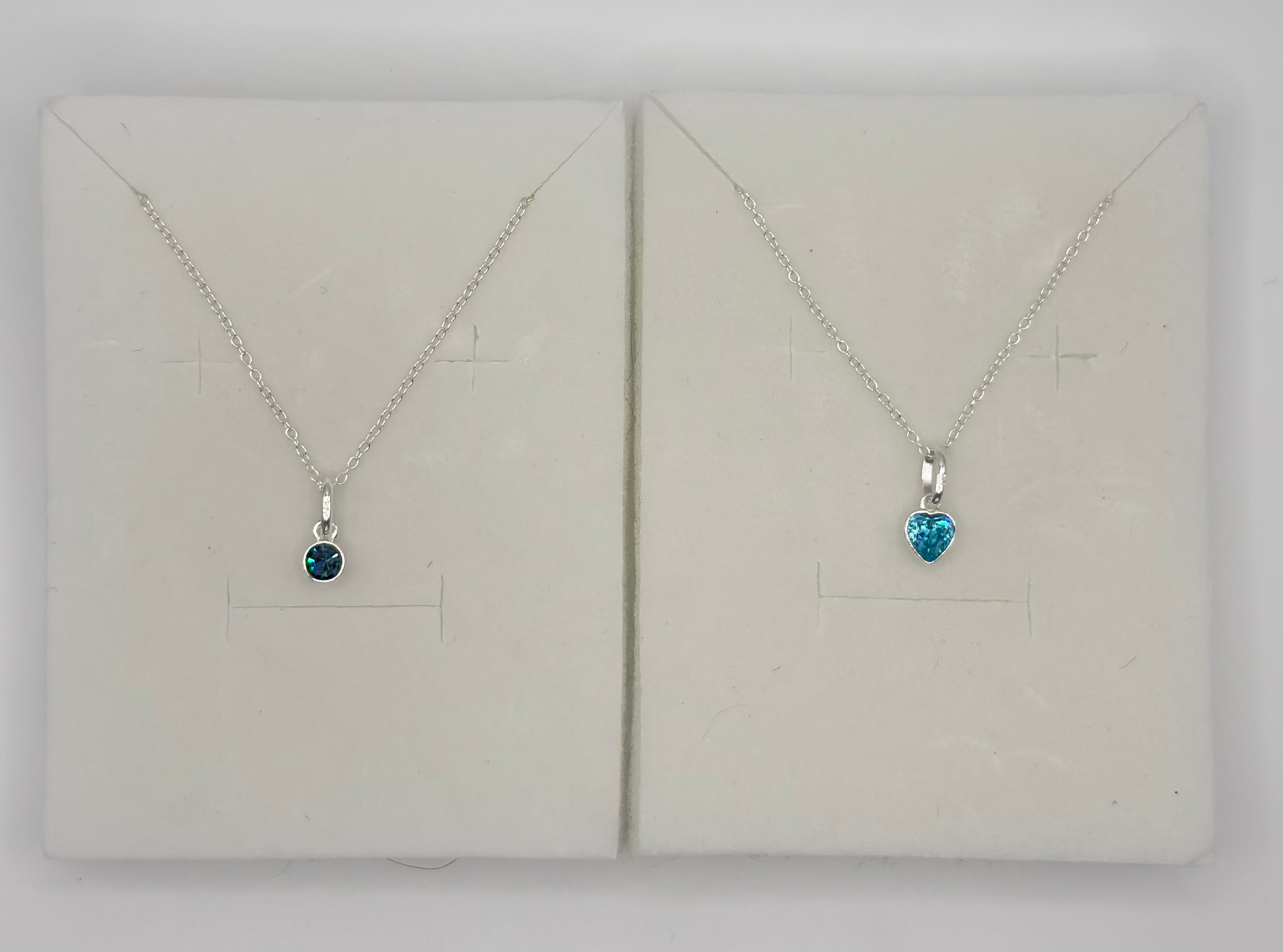 Swarovski® Crystal Blue Zircon Charm Necklace - December Birthstone