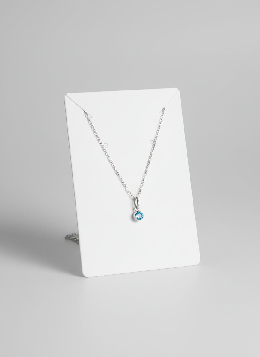 Swarovski Crystal Birthstone Charm 925 Sterling Silver Necklace