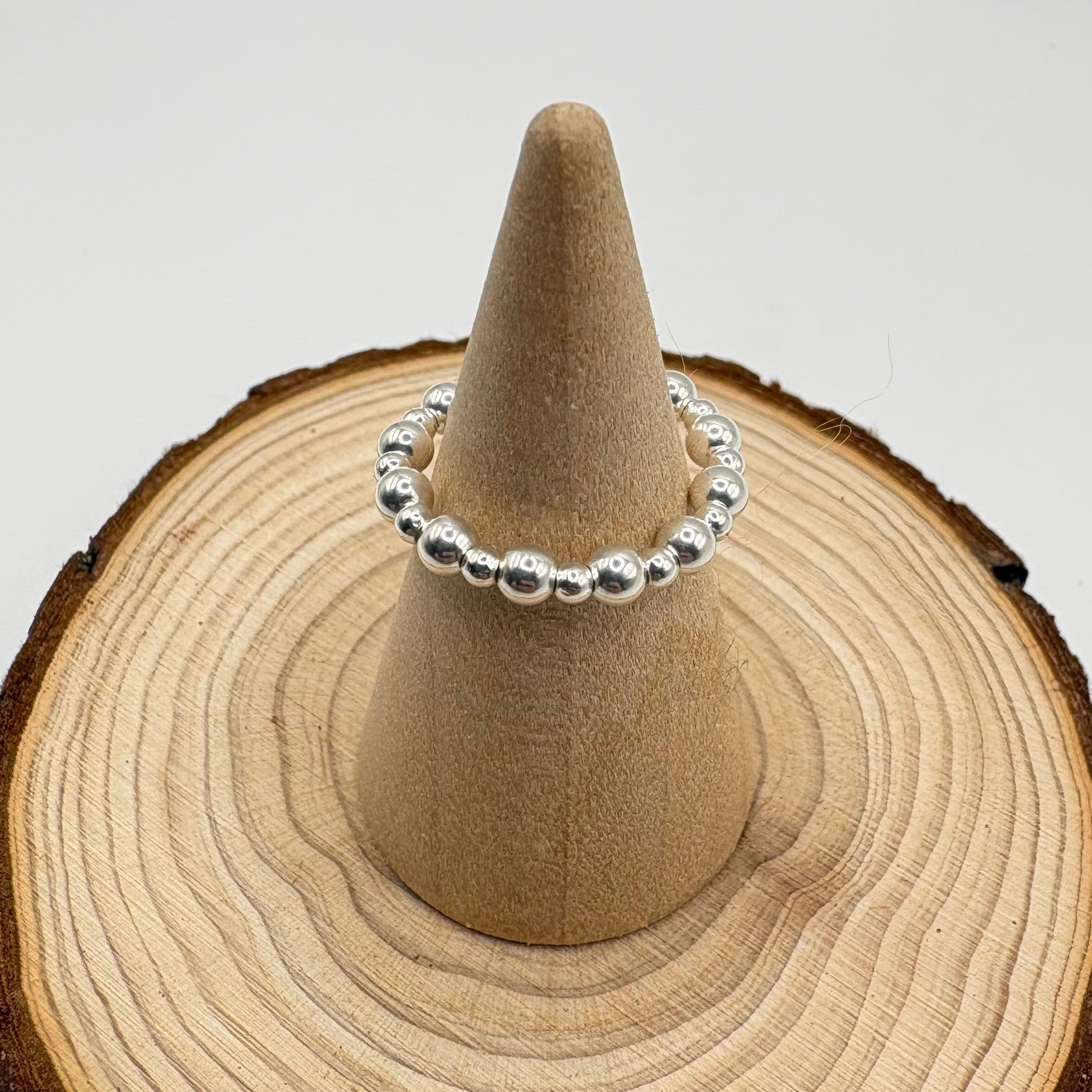925 Sterling Silver beaded Ring